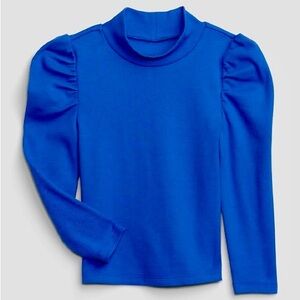 GAP KIDS Puff Sleeve Turtleneck Royal Blue Knit Top Girls Tee Preppy T-shirt